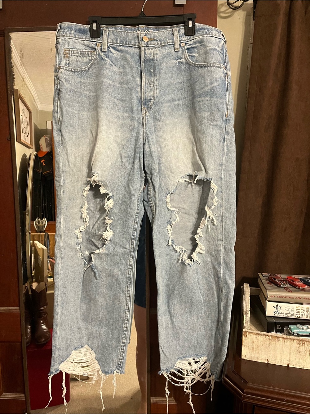Ariat Light Blue Distressed Boyfriend Jeans